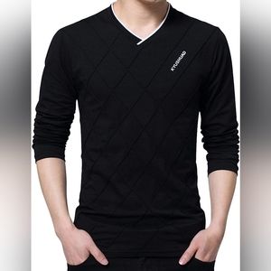 Kyushuad Slim Fit Long Sleeve VNeck Shirt
